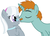 Size: 1106x786 | Tagged: safe, artist:iceagelover, silver spoon, snips, earth pony, pony, unicorn, g4, duo, female, male, mare, moustache, nose kiss, older, older silver spoon, older snips, pince-nez, shipping, silversnips, simple background, stallion, white background