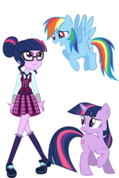 Size: 6000x9000 | Tagged: safe, artist:whynotscenery, rainbow dash, sci-twi, twilight sparkle, equestria girls, g4, absurd resolution, simple background, transparent background, twolight