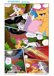 Size: 5784x8176 | Tagged: safe, artist:jeremy3, scootaloo, sweetie belle, pony, comic:everfree, g4, absurd resolution, comic, crying, lightning