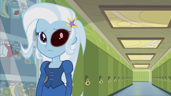 Size: 1920x1080 | Tagged: safe, edit, trixie, equestria girls, g4, abuse, abuse edit, black eye, edgy, eqg abuse edits, female, frown, looking at you, op is a duck, sad, trixiebuse