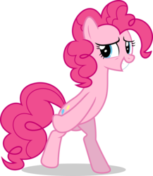 Size: 7000x8057 | Tagged: safe, artist:luckreza8, pinkie pie, earth pony, pony, g4, the saddle row review, .svg available, absurd resolution, backwards, bipedal, dancing, female, inkscape, mare, simple background, solo, transparent background, vector
