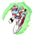 Size: 3500x3708 | Tagged: safe, artist:rorycon, pony, eureka seven, high res, mecha, nirvash, ponified, solo, surfing