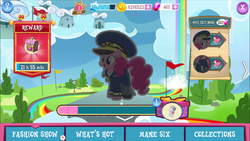Size: 1280x720 | Tagged: safe, gameloft, general flash, pinkie pie, g4, ancient wonderbolts uniform, clothes, crack is cheaper, dress, vip, why gameloft why