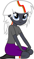 Size: 579x993 | Tagged: safe, artist:ironm17, oc, oc only, oc:velvet remedy, human, unicorn, fallout equestria, equestria girls, g4, boots, clothes, equestria girls-ified, fanfic, fanfic art, female, humanized, shoes, simple background, skirt, socks, solo, t-shirt, transparent background, vector