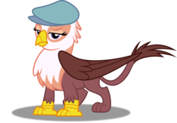 Size: 5000x3470 | Tagged: safe, artist:dashiesparkle, gimme moore, griffon, g4, the lost treasure of griffonstone, .svg available, absurd resolution, female, hat, newsboy hat, ponyscape, raised eyebrow, shopkeeper, simple background, solo, transparent background, vector
