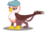 Size: 5000x3470 | Tagged: safe, artist:dashiesparkle, gimme moore, griffon, g4, my little pony: friendship is magic, the lost treasure of griffonstone, .svg available, absurd resolution, female, hat, newsboy hat, ponyscape, raised eyebrow, shopkeeper, simple background, solo, transparent background, vector