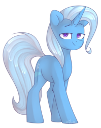 Size: 1827x2300 | Tagged: safe, artist:starlyfly, trixie, pony, unicorn, g4, bedroom eyes, female, looking at you, mare, simple background, solo