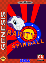 Size: 727x986 | Tagged: safe, artist:tardifice, artist:trackheadtherobopony, rarity, pony, unicorn, g4, box art, crossover, meme, rariball, sonic spinball, sonic the hedgehog, sonic the hedgehog (series), video game