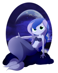 Size: 5647x7135 | Tagged: safe, artist:fj-c, princess luna, vice principal luna, mermaid, equestria girls, g4, absurd resolution, belly button, female, looking at you, mermaidized, moon, solo