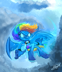 Size: 2609x3000 | Tagged: safe, artist:megadisia, rainbow dash, anthro, g4, female, high res, male, solo, sonic the hedgehog, sonic the hedgehog (series), sonicified