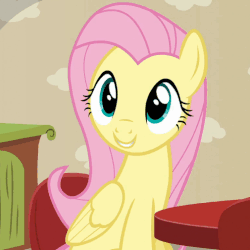 Size: 505x504 | Tagged: safe, screencap, fluttershy, rainbow dash, pony, flutter brutter, g4, adorable face, animated, cute, female, graduation cap, grin, hat, shyabetes, smiling, solo focus