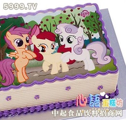 Size: 400x382 | Tagged: safe, apple bloom, scootaloo, sweetie belle, g4, blank flank, cake, china, chinese, cutie mark crusaders, food, irl, photo, rearing