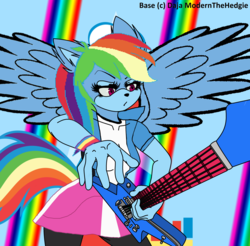 Size: 2940x2896 | Tagged: safe, artist:bobbobison, artist:bronysonicyoutube, artist:dajamodernthehedgie, rainbow dash, anthro, g4, clothes, equestria girls outfit, female, high res, male, solo, sonic the hedgehog, sonic the hedgehog (series), sonicified