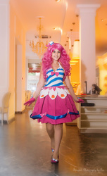 Size: 730x1200 | Tagged: safe, artist:nazomypie, pinkie pie, human, g4, clothes, cosplay, costume, irl, irl human, photo, solo