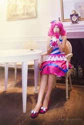 Size: 687x1024 | Tagged: safe, artist:nazomypie, pinkie pie, human, g4, clothes, cosplay, costume, irl, irl human, photo, solo