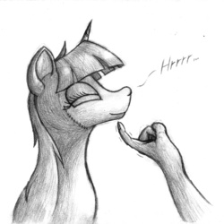 Size: 2872x2872 | Tagged: safe, artist:bcrich40, twilight sparkle, human, g4, chin, chin scratch, hand, high res, monochrome