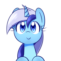 Size: 1280x1280 | Tagged: safe, artist:acersiii, minuette, pony, unicorn, g4, cute, female, looking at you, mare, minubetes, simple background, smiling, solo, transparent background