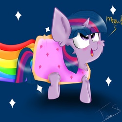 Size: 2048x2048 | Tagged: safe, artist:feathershine1, twilight sparkle, g4, female, high res, nyan cat, solo