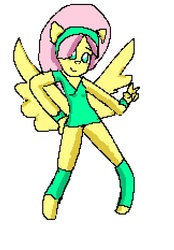 Size: 486x698 | Tagged: safe, artist:everyponys favorite, fluttershy, anthro, unguligrade anthro, g4, female, pixel art, solo