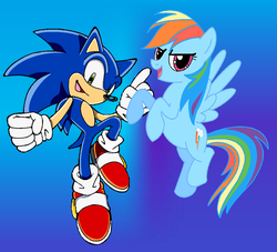Size: 1248x1134 | Tagged: safe, artist:dreamsinger247, rainbow dash, g4, crossover, male, sonic the hedgehog, sonic the hedgehog (series)