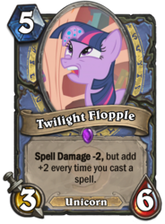 Size: 400x543 | Tagged: safe, twilight sparkle, bridle gossip, g4, card, hearthstone, meta, twilight flopple, warcraft, world of warcraft