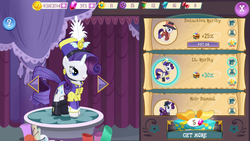 Size: 1280x720 | Tagged: safe, gameloft, rarity, pony, unicorn, g4, ancient wonderbolts uniform, boots, clothes, detective rarity, dress, female, hat, mare, sgt. rarity, shadow spade, shako, shoes, uniform