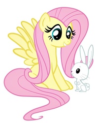 Size: 675x839 | Tagged: safe, artist:pinkcupcake17, angel bunny, fluttershy, g4