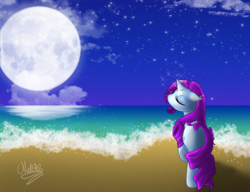 Size: 1440x1104 | Tagged: safe, artist:neko-luvz, rarity, g4, female, moon, solo