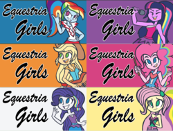 Size: 2150x1625 | Tagged: safe, artist:khuzang, applejack, fluttershy, pinkie pie, rainbow dash, rarity, twilight sparkle, equestria girls, g4, my little pony equestria girls: rainbow rocks, humane six, mane six