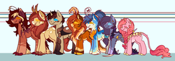 Size: 3915x1381 | Tagged: safe, artist:ruef, oc, oc only, oc:citrus sweet, oc:lyon, oc:rookie, oc:spice, oc:treasure trove