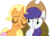 Size: 1053x759 | Tagged: safe, artist:rozyfly10, edit, vector edit, applejack, rarity, earth pony, pony, unicorn, g4, trade ya!, bedroom eyes, eyes closed, female, grin, happy, lesbian, race swap, recolor, ship:rarijack, shipping, simple background, smiling, transparent background, vector