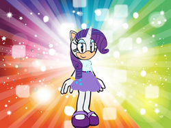 Size: 626x467 | Tagged: safe, artist:bronysonicyoutube, rarity, anthro, g4, clothes, equestria girls outfit, sonic the hedgehog (series), sonicified