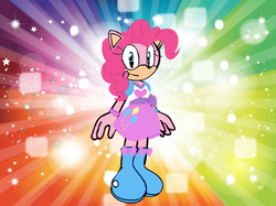 Size: 626x467 | Tagged: safe, artist:bronysonicyoutube, pinkie pie, earth pony, anthro, g4, clothes, equestria girls outfit, sonic the hedgehog (series), sonicified