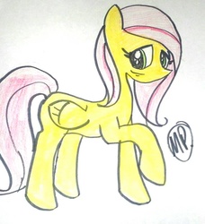 Size: 728x800 | Tagged: safe, artist:yoshiyoshi700, fluttershy, g4, female, solo, traditional art