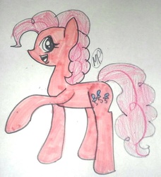 Size: 731x800 | Tagged: safe, artist:yoshiyoshi700, pinkie pie, g4, female, solo, traditional art