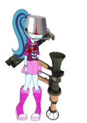 Size: 623x874 | Tagged: safe, artist:mit-boy, edit, vector edit, sonata dusk, equestria girls, g4, crossover, liberty launcher, simple background, soldier, soldier (tf2), team fortress 2, transparent background, vector