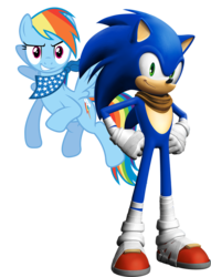 Size: 887x1163 | Tagged: safe, artist:sebisscout1997, rainbow dash, g4, crossover, male, sonic boom, sonic the hedgehog, sonic the hedgehog (series)