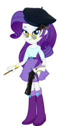 Size: 581x1231 | Tagged: safe, artist:strumfreak, edit, vector edit, rarity, equestria girls, g4, crossover, female, gun, handgun, rarispy, revolver, simple background, solo, spy, spy (tf2), team fortress 2, transparent background, vector