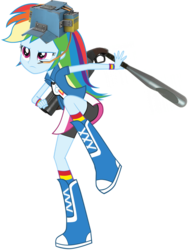 Size: 780x1026 | Tagged: safe, artist:oathkeeper21, edit, vector edit, rainbow dash, equestria girls, g4, female, rainbow scout, scout (tf2), simple background, solo, team fortress 2, transparent background, vector