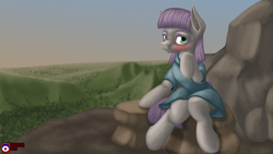 Size: 3840x2160 | Tagged: safe, artist:tsaritsaluna, maud pie, g4, blushing, clothes, high res, looking at you, scenery