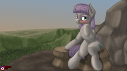 Size: 3840x2160 | Tagged: safe, artist:tsaritsaluna, maud pie, g4, blushing, high res, looking at you, scenery