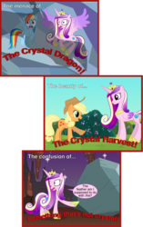 Size: 2000x3176 | Tagged: safe, artist:mlp-silver-quill, applejack, princess cadance, rainbow dash, tom, g4, crystal berries, high res