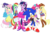 Size: 1620x1080 | Tagged: safe, artist:snicket324, artist:sugar-loop, edit, vector edit, applejack, fluttershy, pinkie pie, rainbow dash, rarity, twilight sparkle, equestria girls, g4, boots, bracelet, clothes, cowboy boots, cowboy hat, crossover, dress, fall formal outfits, hat, high heel boots, humane five, humane six, jewelry, male, sega, shoes, simple background, sonic the hedgehog, sonic the hedgehog (series), transparent background, vector