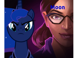 Size: 1058x794 | Tagged: safe, artist:biggreenpepper, artist:nickman983, edit, vector edit, princess luna, g4, crossover, miss pauling, team fortress 2, vector