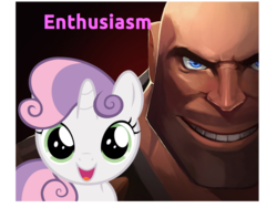 Size: 1058x794 | Tagged: safe, artist:biggreenpepper, artist:thatguy1945, edit, vector edit, sweetie belle, human, pony, g4, crossover, heavy (tf2), team fortress 2, vector