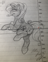 Size: 330x419 | Tagged: safe, artist:ask-lillian, trixie, pony, unicorn, g4, female, lined paper, mare, monochrome, solo, traditional art