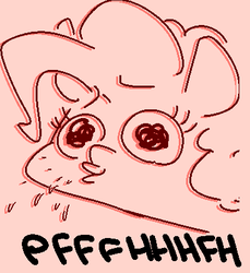 Size: 379x414 | Tagged: safe, artist:nobody, pinkie pie, g4, female, laughing, reaction image, sketch, solo