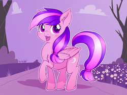 Size: 2048x1536 | Tagged: safe, artist:dsp2003, oc, oc only, oc:moonlight blossom, pegasus, pony, female, open mouth, solo