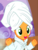 Size: 552x720 | Tagged: safe, screencap, applejack, pony, applejack's "day" off, g4, clothes, cropped, cute, female, mare, robe, solo, towel