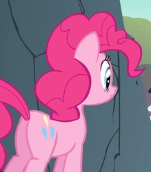 Size: 542x618 | Tagged: safe, screencap, pinkie pie, earth pony, pony, feeling pinkie keen, g4, balloonbutt, butt, cropped, female, mare, plot